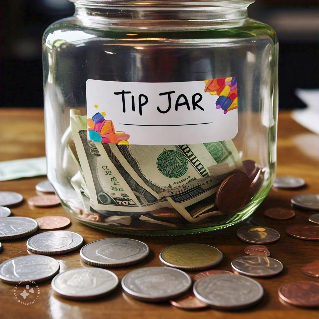 photo of tip jar