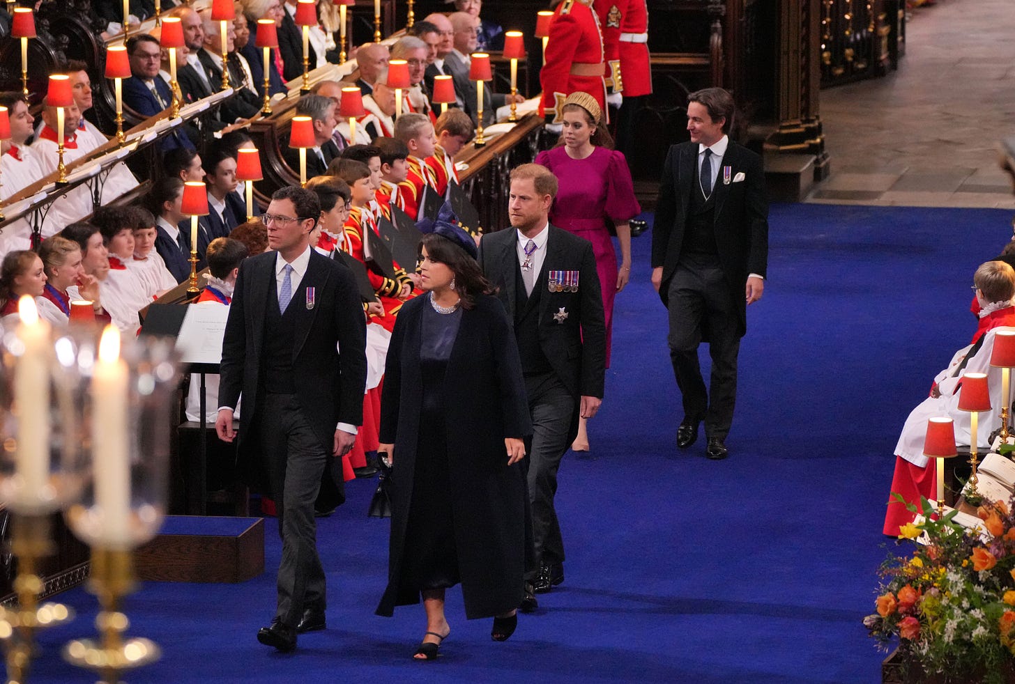 princess eugenie beatrice and prince harry attend king charles coronation