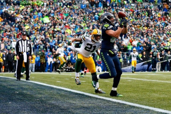 seahawks luke wilson catches conversion from packers nfl champs 2015