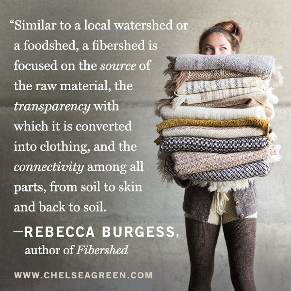 Quote about what a Fibershed is, by Rebecca Burgess