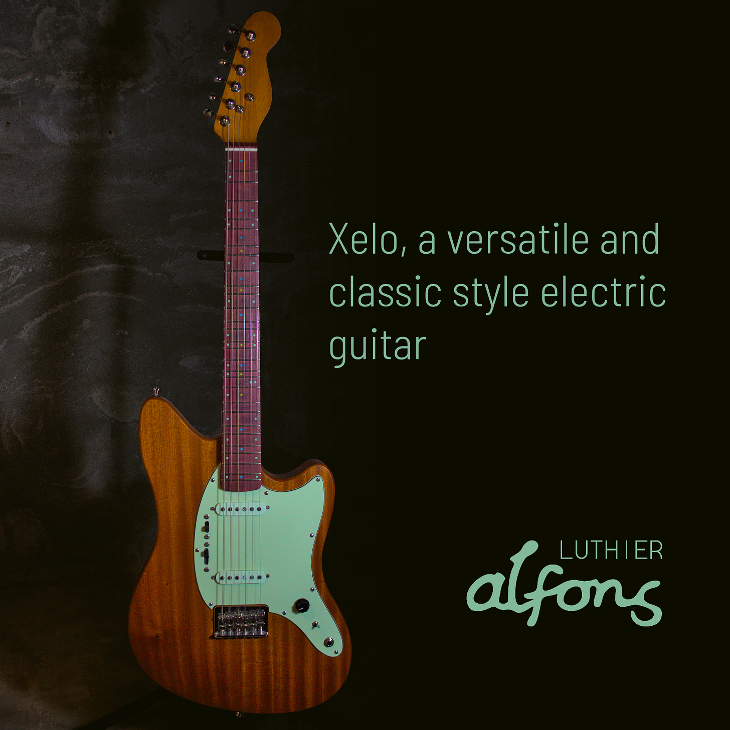 Xelo (meantone version), a versatile and classic style electric guitar by Luthier Alons, the present writer