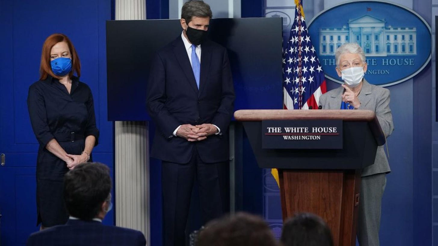 Special Presidential Envoy for Climate John Kerry at a briefing on climate policy