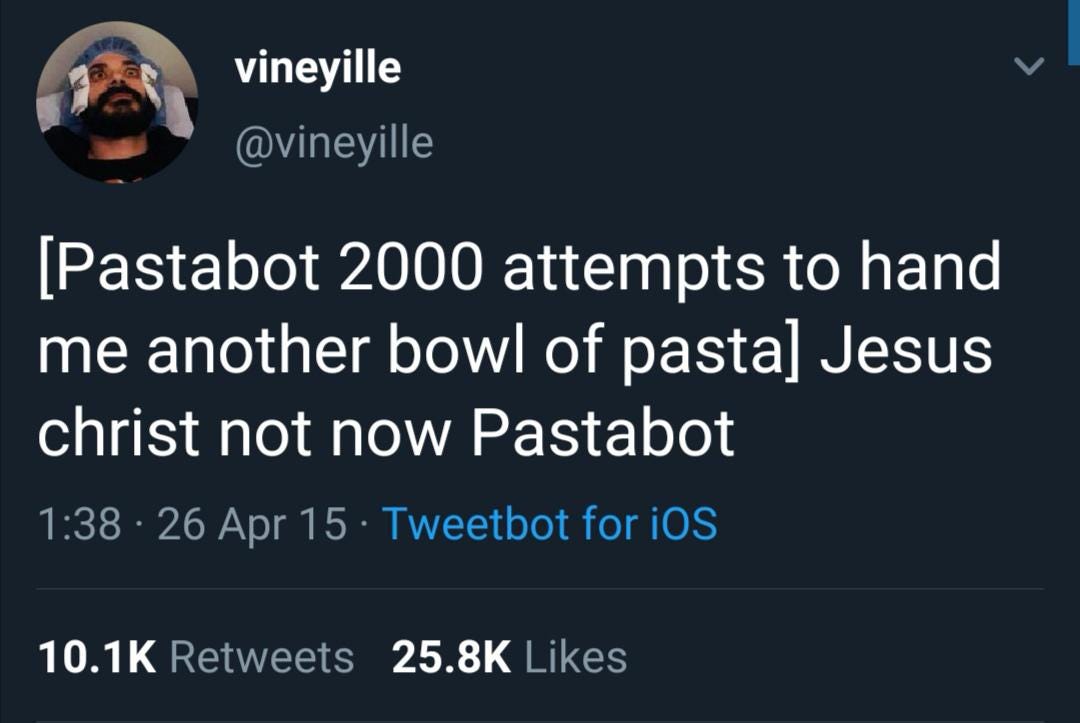 Pastabot 2000 : r/WhitePeopleTwitter