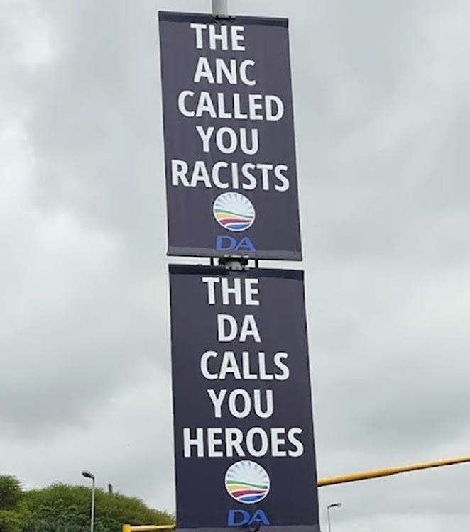 The DA posters in Phoenix that have caused friction in the party. Picture: SUPPLIED