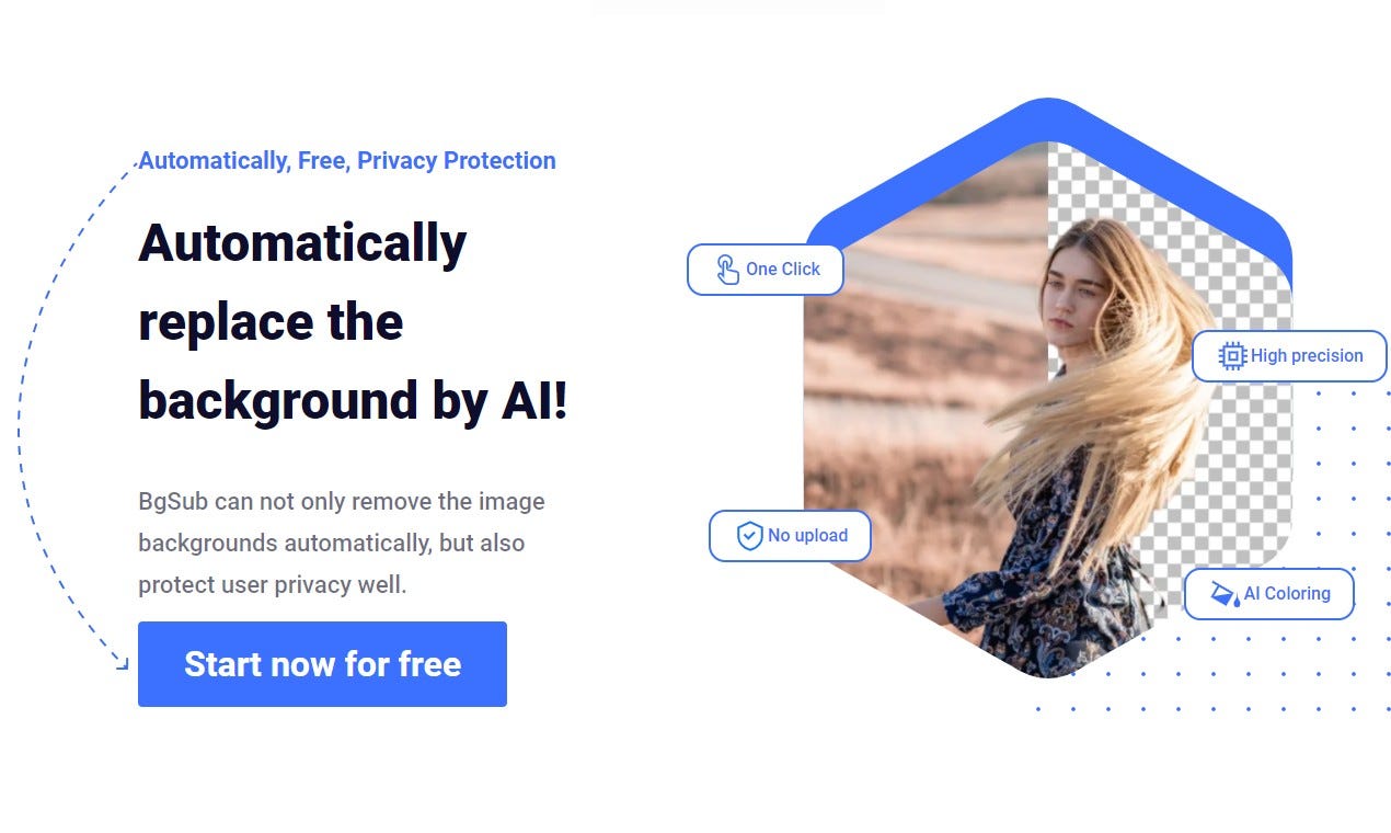 Remove or replace image background without upload image - BgSub