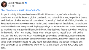 Jared Padalecki tweet about moose you define you campaign