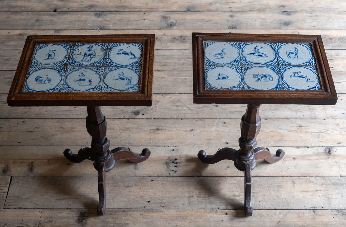 William Green, A Pair Of Oak Occasional Table With Delft Tiles, £2,500