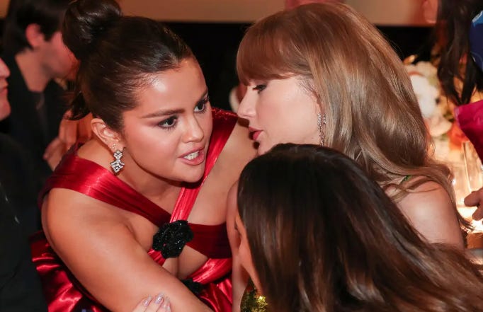 Selena Gomez and Taylor Swift at the Oscars
