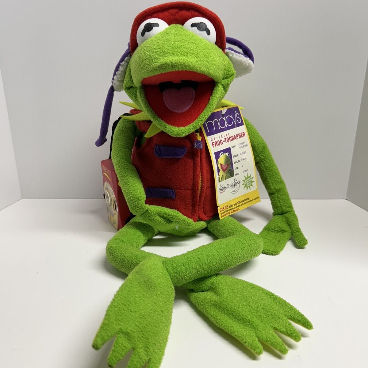 Macy's Kermit The Frog Frog-tographer Frogtographer Plush Toy Jim Henson  for sale online | eBay