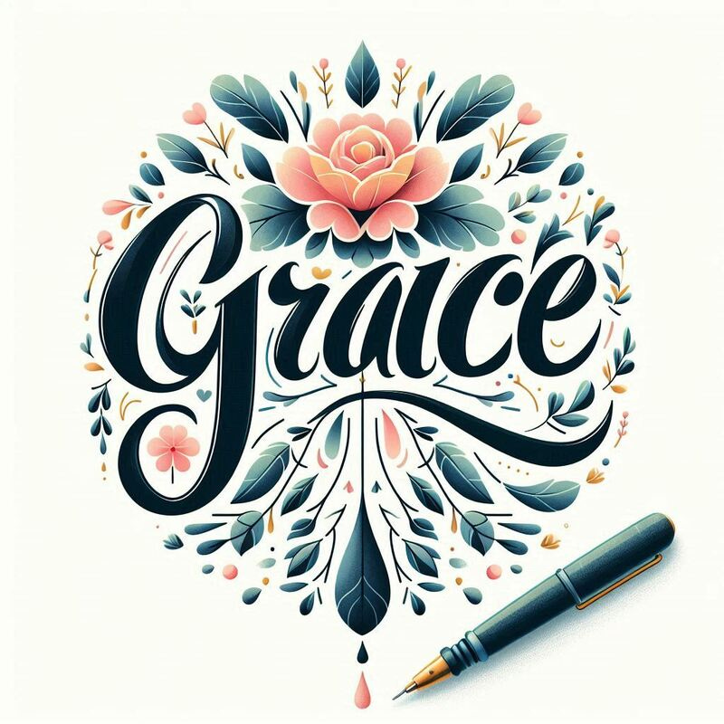 give me beautiful typography or calligraphy of the word grace