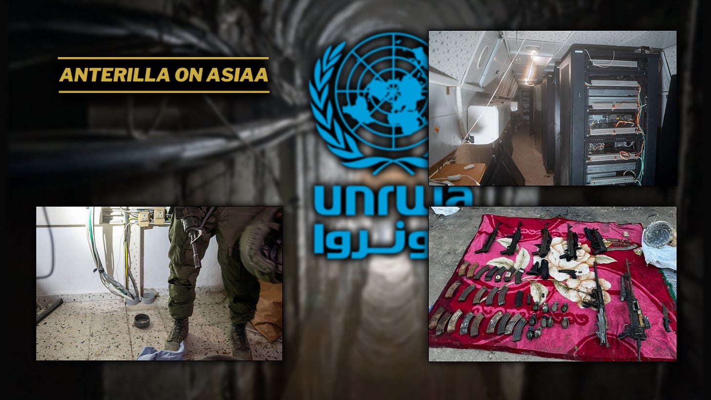 YK:n “pakolaisjärjestön” UNRWA:n Gazan päämajasta kulkee data-, ja sähkökaapeleita maanalaisiin tunneleihin, joista löydettiin Hamasin terroristien datakeskus, tarvikkeita ja aseita.