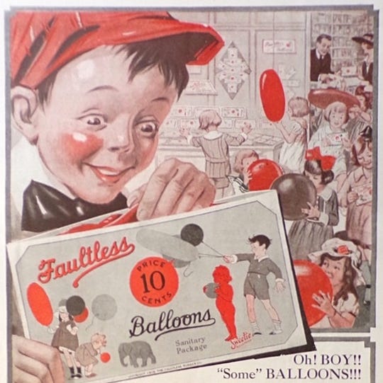 1920s advert for children's balloons