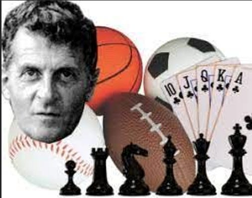 Illustration of Family Resemblance idea using Wittgenstein’s head, chess pieces, cards, and balls for soccer, baseball, basketball, and American football.
