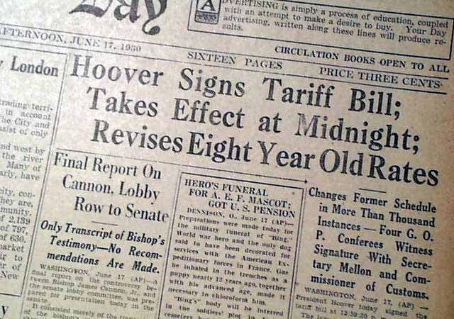 Smoot-Hawley Tariff Effects - History