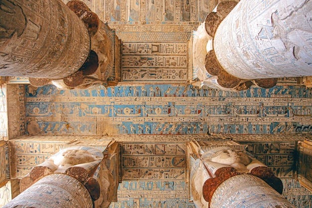 Premium Photo | Beautiful interior of the temple of dendera or the temple  of hathor. egypt, dendera, ancient egyptian temple near the city of ken.