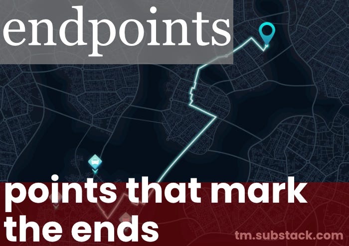 A map with text of the word 'endpoints'