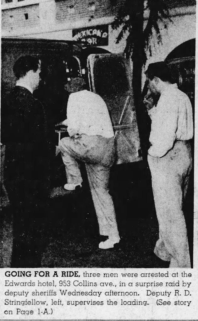 Figure 7: Bookie Suspects Arrested at Hotel Edward on January 17, 1951