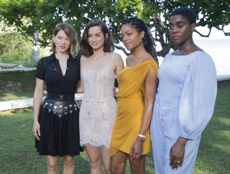 bond 25 lea seydoux, ana de armas, naomie harris and lashana lynch at goldeneye