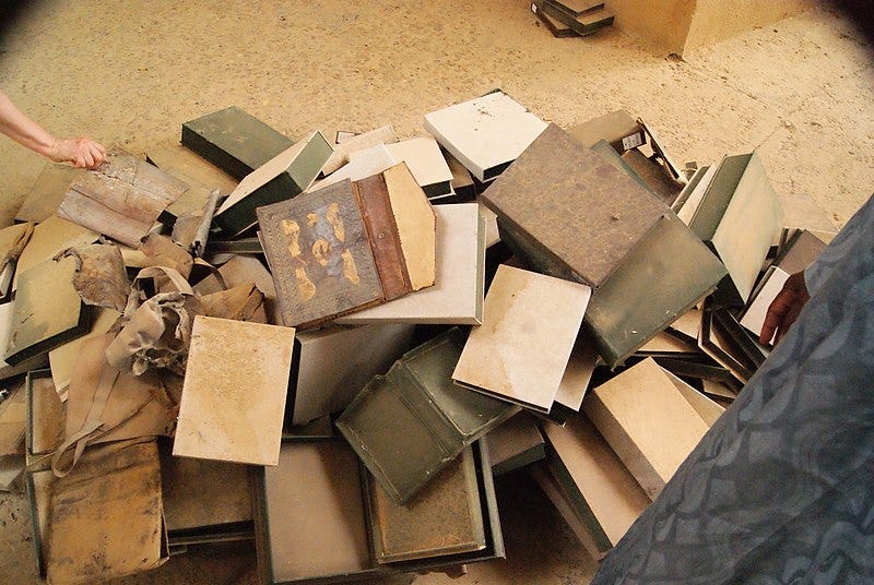 Empty manuscript boxes Empty manuscript boxes
