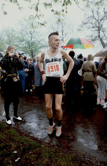Joe Strummer of The Clash at the start of the 1983 London Marathon – STEVE  RAPPORT PHOTOGRAPHY
