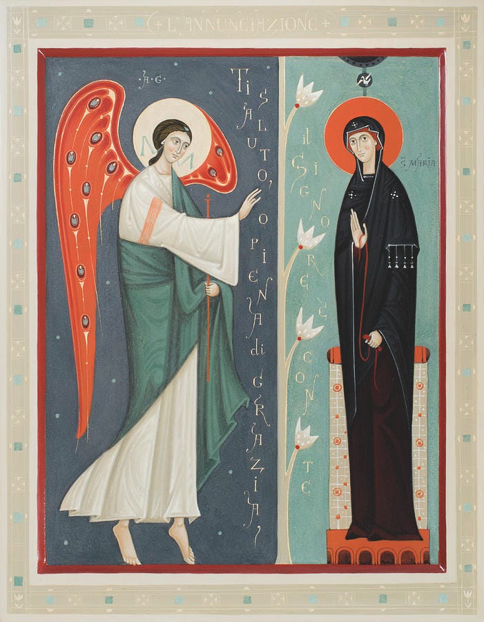 Icon of the Annunciation Mixed Media by Olga Shalamova - Pixels