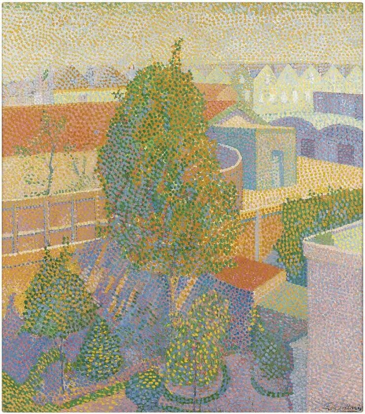 'View over a city' - olieverf op doek: Frits Maris (kavel 9, Fischer's Auction)