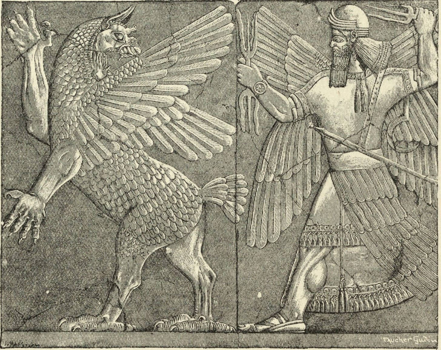 https://cdn.britannica.com/93/241093-050-8E4AEF4A/Bel-Merodach-thunderbolt-Mesopotamian-goddess-Tiamat.jpg