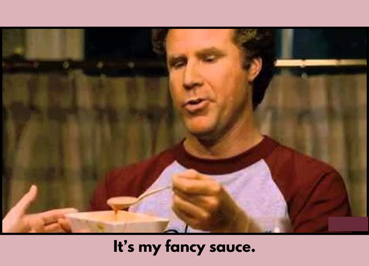 Will Ferrell in fancy sauce sense