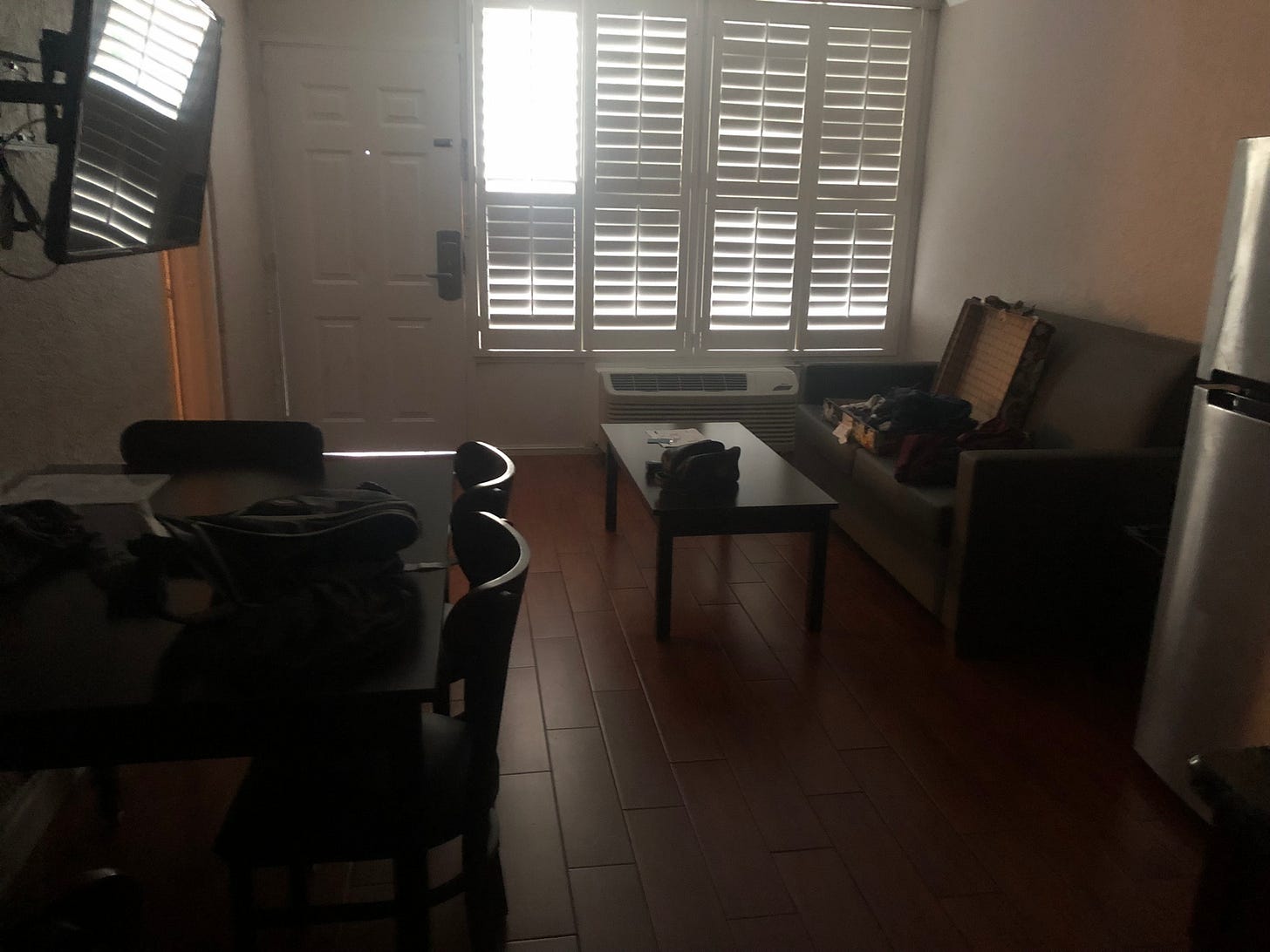 living room portion of hotel room