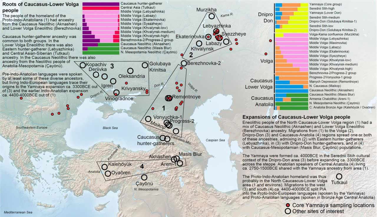 A map of the region from Eastern Europe to Central Asia showing sample locations in the region north of the Black and Caspian Seas. A map of the region from Eastern Europe to Central Asia showing sample locations in the region north of the Black and Caspian Seas.