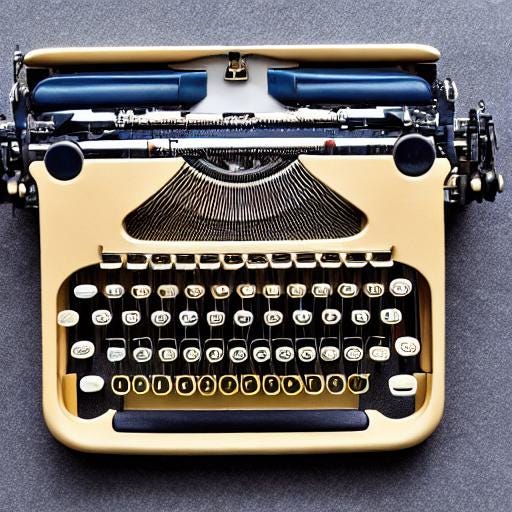 A yellow typewriter.