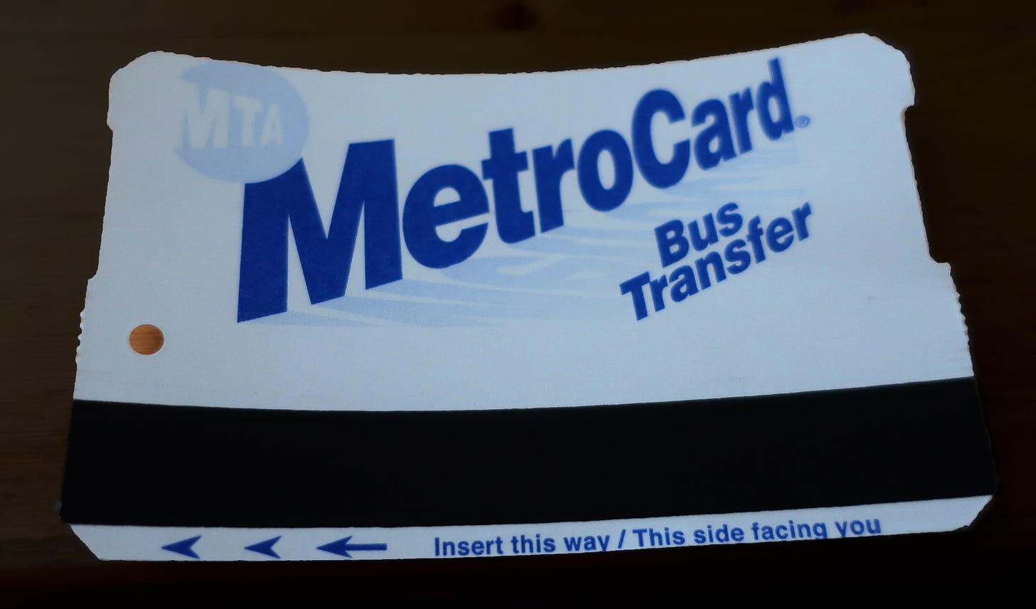 MetroCard bus transfer