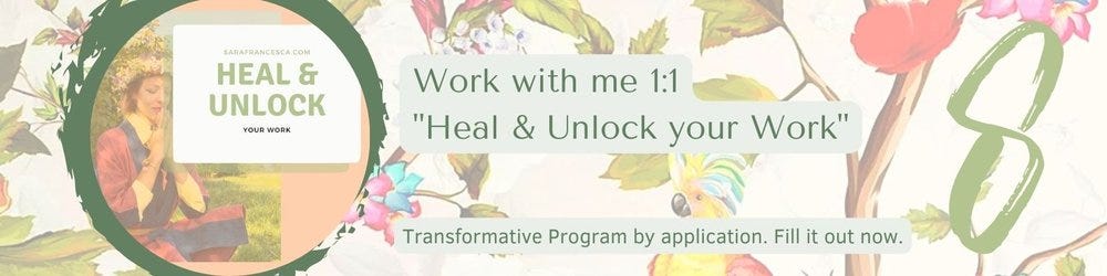 Heal and unlock your Work with Sara Francesca Banner