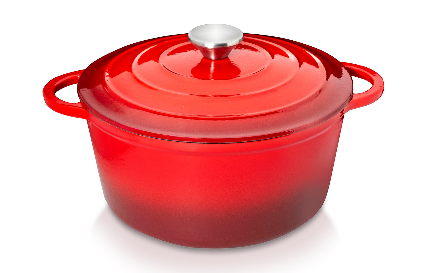 Hystrada Enameled Cast Iron Dutch Oven - 5qt Dutch Oven Pot with Lid and Steel Knob 500 Degrees - Cookware for Gas, Electric & Ceramic Stoves - Red