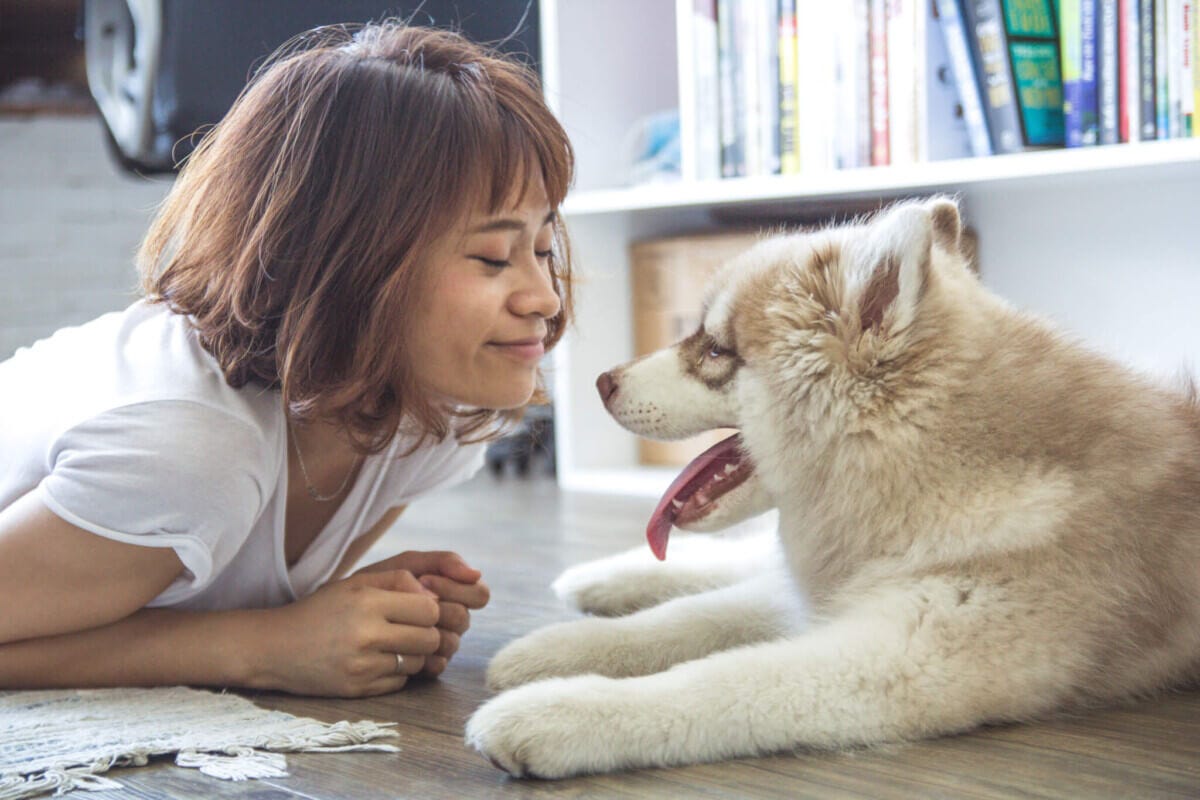 Woman with her dog