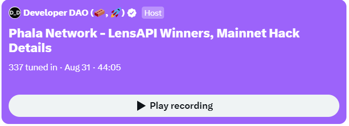 LensAPI winners