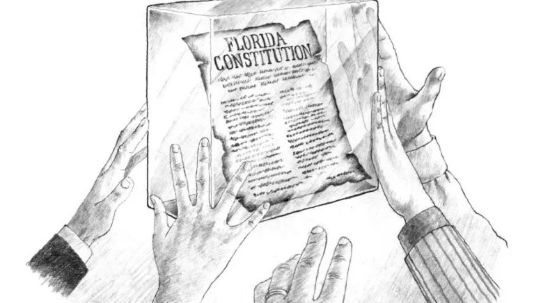 Cartoon of the Florida Constitution in 1968.