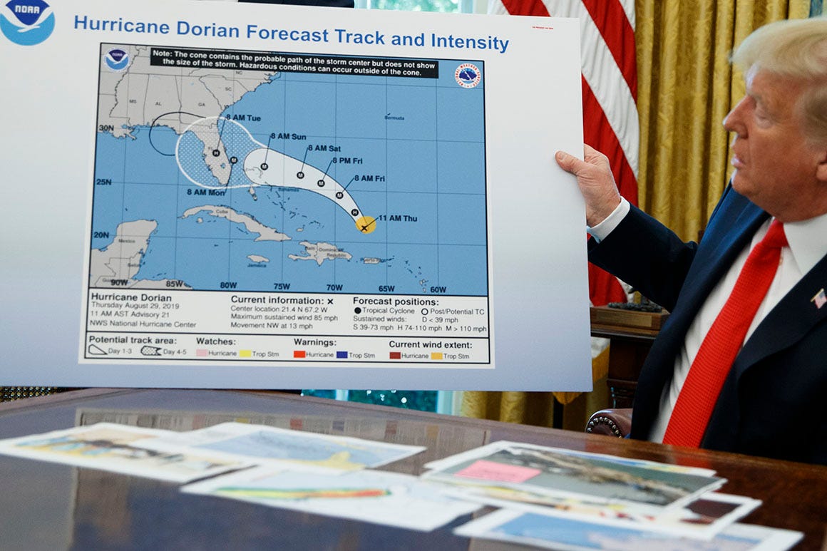 An Oval Office mystery: Who doctored the hurricane map? - POLITICO