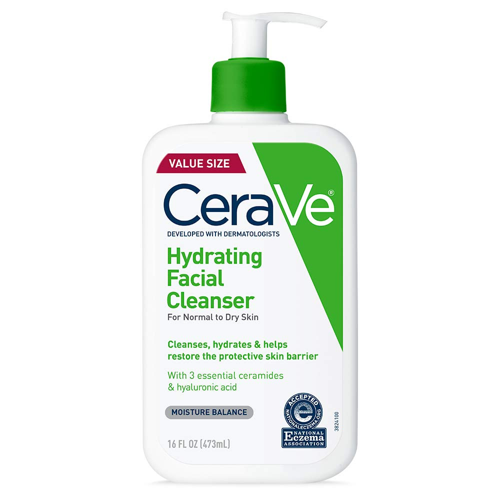 Amazon.com: CeraVe Hydrating Facial Cleanser | Moisturizing Non-Foaming  Face Wash with Hyaluronic Acid, Ceramides and Glycerin | Fragrance Free  Paraben Free | 16 Fluid Ounce : Beauty & Personal Care