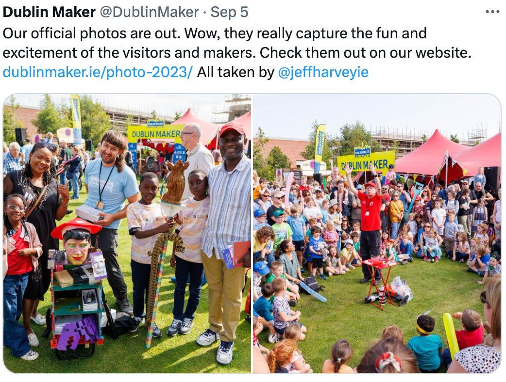 Dublin maker tweet about their official photos now out via their main home page: dublinmaker.ie