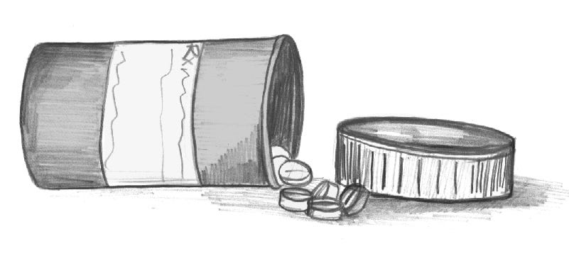 An opened bottle of pills - Media Asset - NIDDK