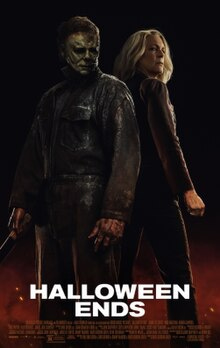 Halloween Ends poster with Michael and Jamie back to back. Real trust issues, here.