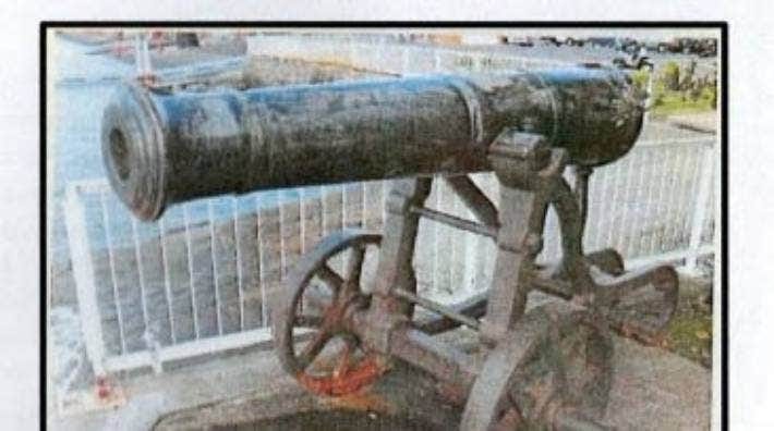 The cannon was stolen hours before it was due to be moved.