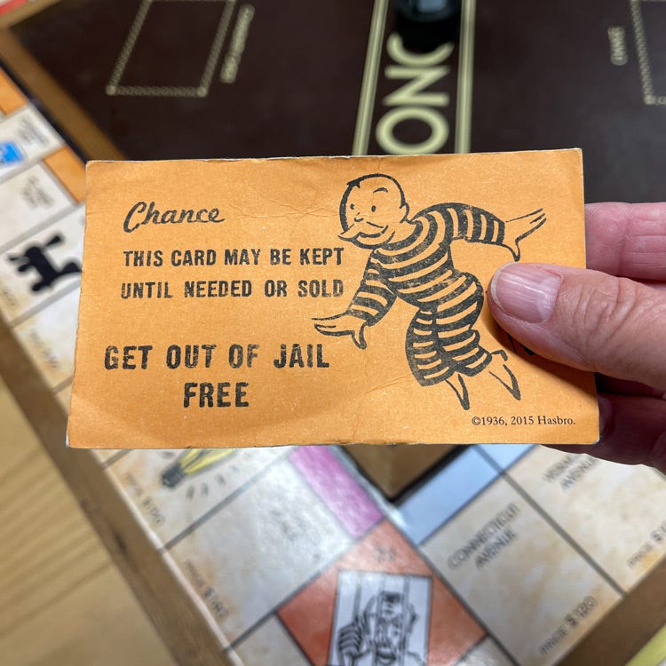 Get Out of Jail Free Card from Monopoly