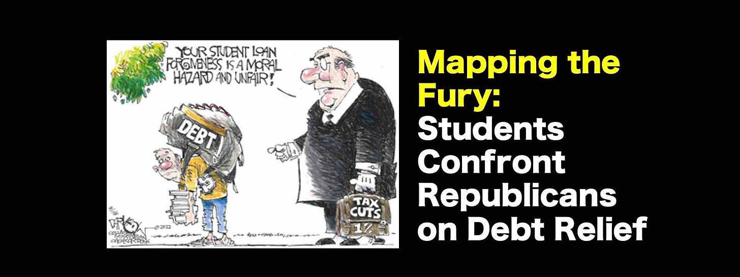 Mapping Student Fury Against Republicans Blocking Debt Relief