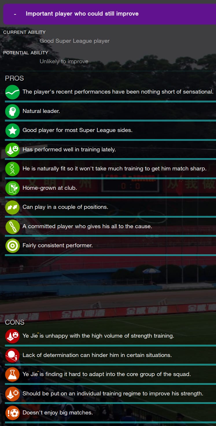 Football Manager 2023 Ye Jie