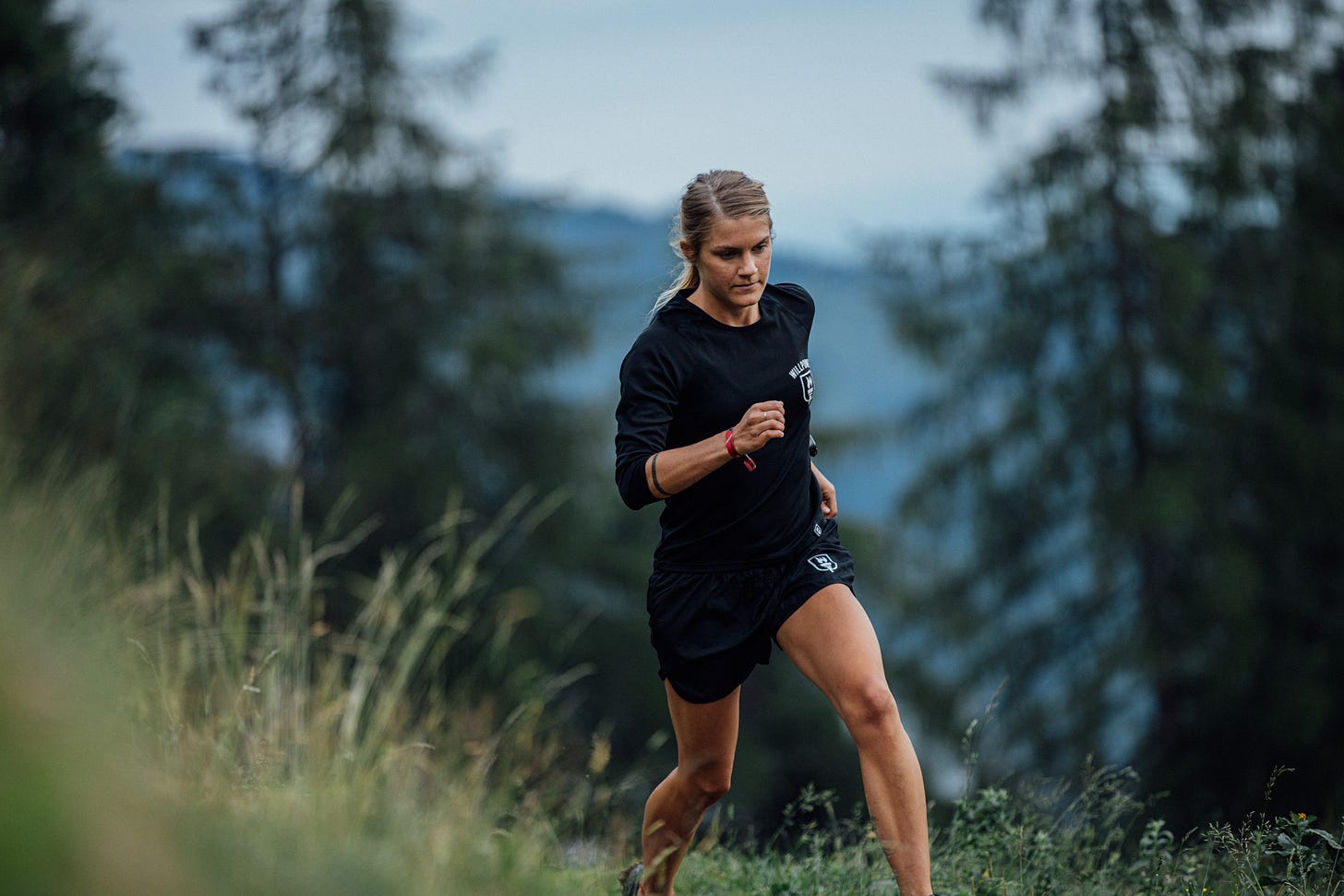 Female runner in the wild