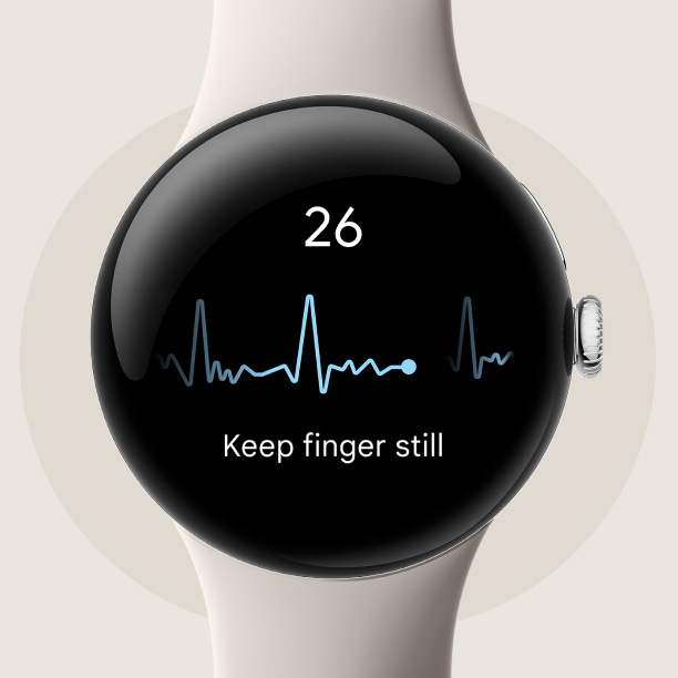 Pixel Watch 2 showing heart rhythm.