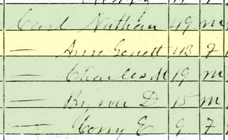 detail from 1870 Census