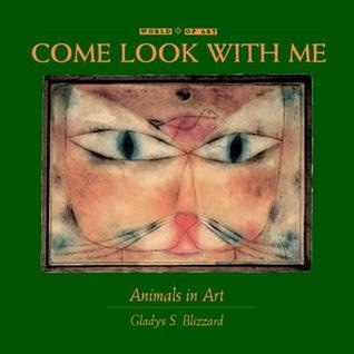 come look with me animals in art by blizzard, cover shows painting of cat face